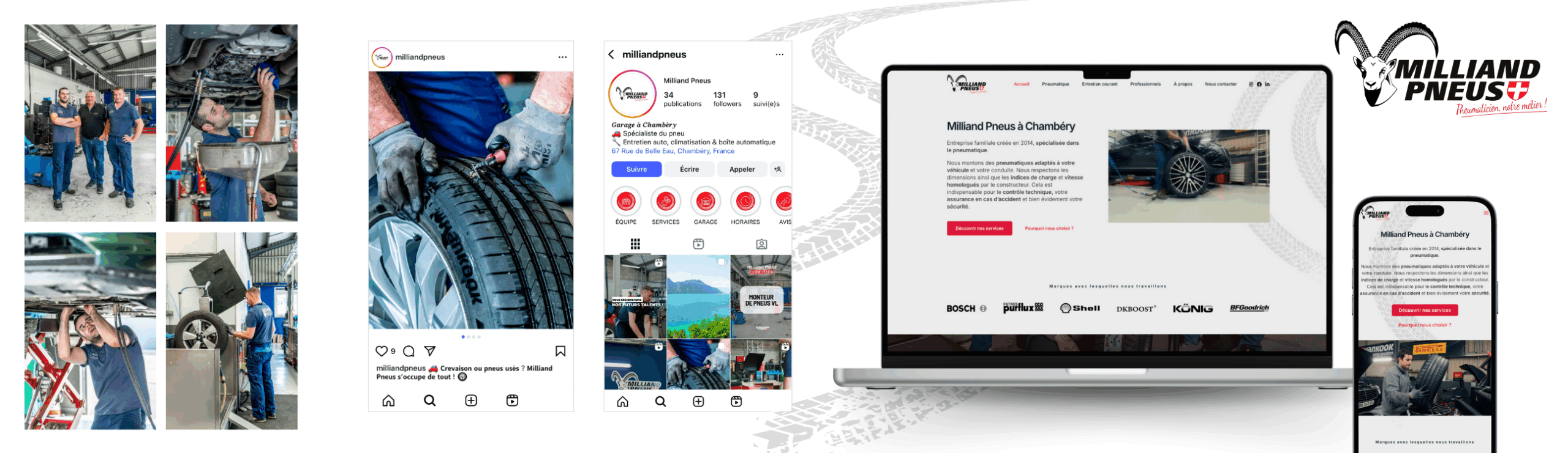 Millian_pneus_visuel_bandeau Création du contenu pour les réseaux sociaux à Aix-les-Bains, création de site internet, photographies et vidéos.
