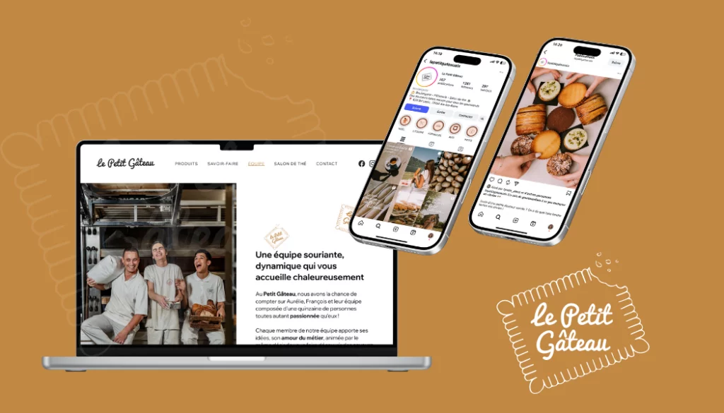 Création de site vitrine, gestion des réseaux sociaux et shootings pour la Boulangerie Le Petit Gâteau à Aix-les-Bains