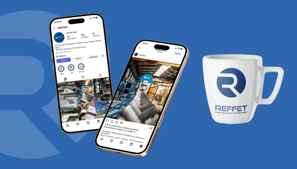 Création de logo, gestion des réseaux sociaux, shooting photo & vidéo pour Reffet à Saint-Avre