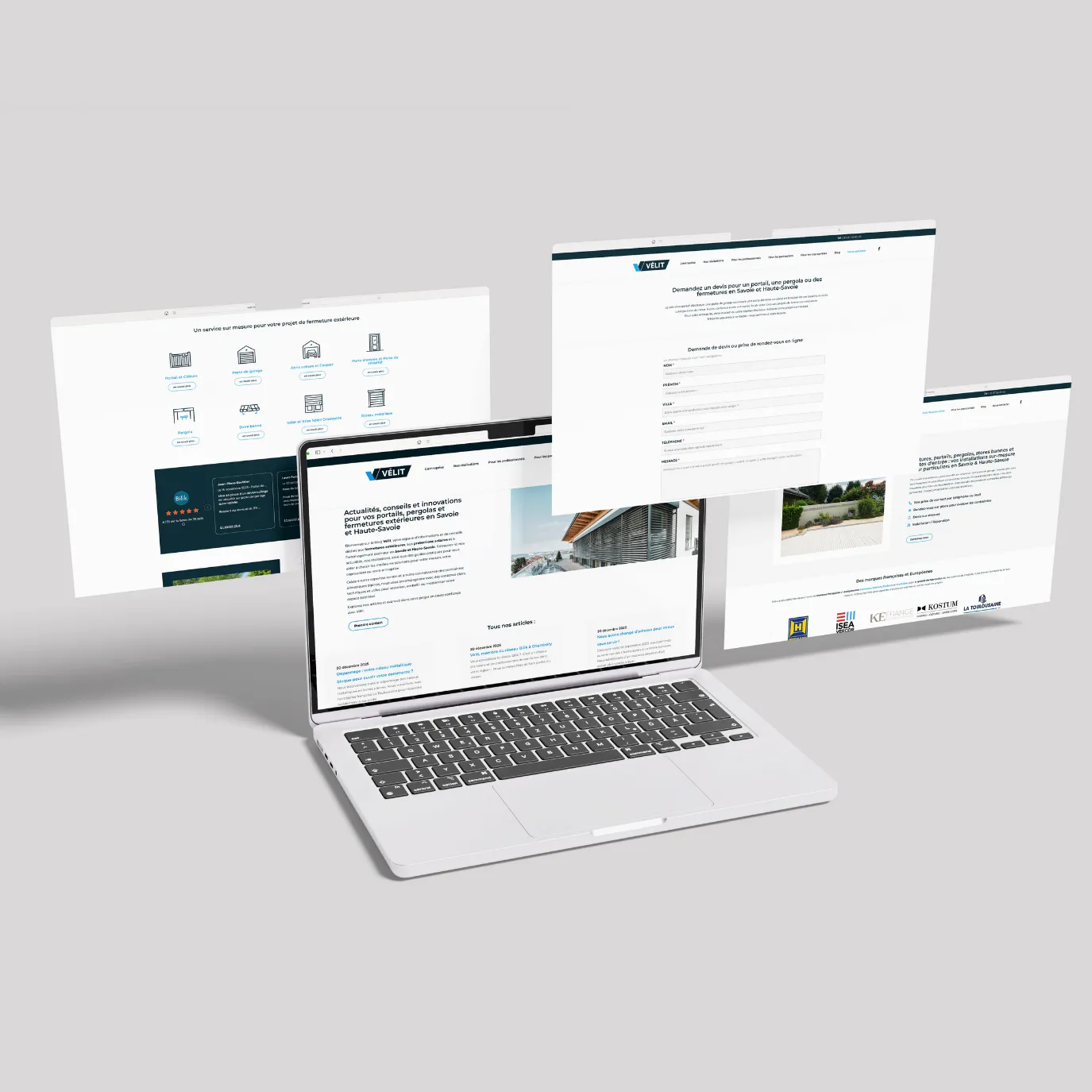 Site internet Vélit – fournisseur de portes de garage à La Motte-Servolex