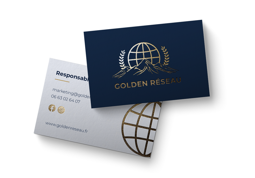 impression carte visite dorure à chaud or