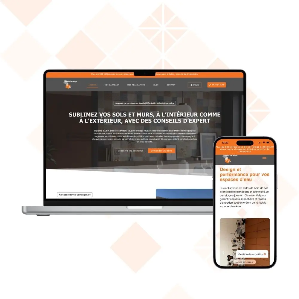 refonte site internet showroom carrelage savoie