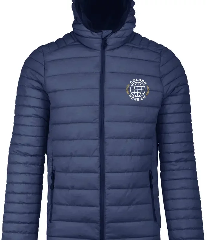 textile personnalisé chambéry veste à capuche matelassée homme