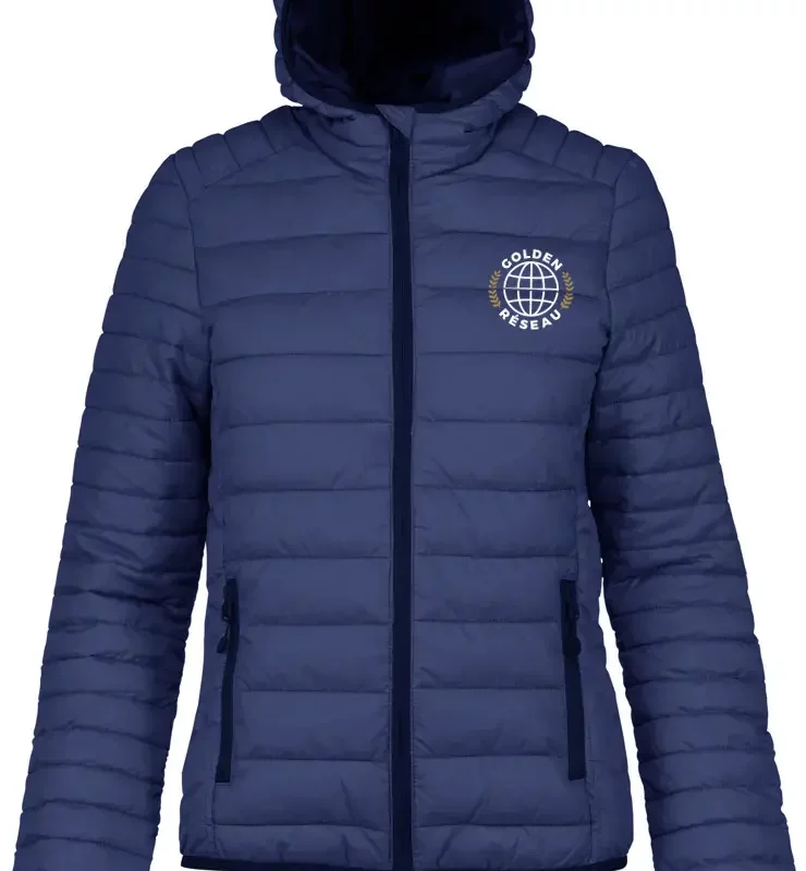 textile personnalisé chambéry veste à capuche matelassée femme